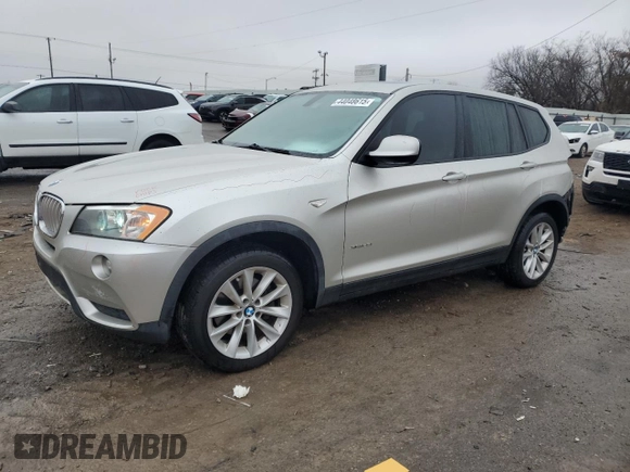 2013 BMW X3 xDrive28i with VIN 5UXWX9C54D0D02867, listed as a Copart auction lot 44048615 with 178,971 mi miles and Salvage Title. Bid and sale history available at carsss.com. Image 1.
