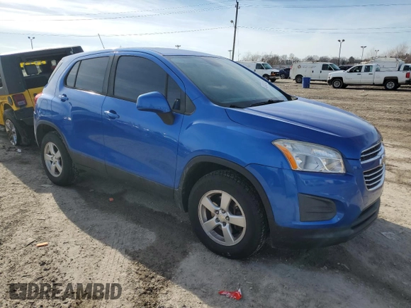2016 Chevrolet Trax LS with VIN KL7CJNSB6GB758037, listed as a Copart auction lot 43401405 with 131,117 mi miles and Salvage Title. Bid and sale history available at carsss.com. Image 4.