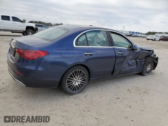 2024 Mercedes-Benz C 300 with VIN W1KAF4GB5RR233016, listed as a Copart auction lot 44930155 with 3,419 mi miles and Salvage Title. Bid and sale history available at carsss.com. Image 3.