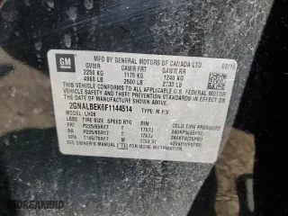 2015 Chevrolet Equinox LT with VIN 2GNALBEK6F1144514, listed as a Copart auction lot 52084465 with 156,750 mi miles and Clean Title. Bid and sale history available at carsss.com. Image 13.