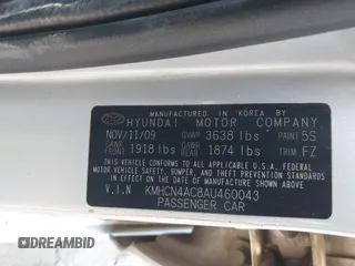 2010 Hyundai Accent GLS с VIN KMHCN4AC8AU460043, выставлен на аукционе IAAI как лот 42353548 с пробегом 139 280 миль миль и . История ставок и продаж доступна на DreamBid. Изображение 9.