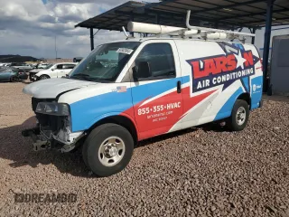 2022 Chevrolet Express Cargo z VIN 1GCWGAFP2N1291652, wystawiony jako Copart lot #63129415 z przebiegiem 51 110 mil mil oraz Czysty tytuł • Clean title. Historia ofert i sprzedaży dostępna na DreamBid. Obrazek 1.
