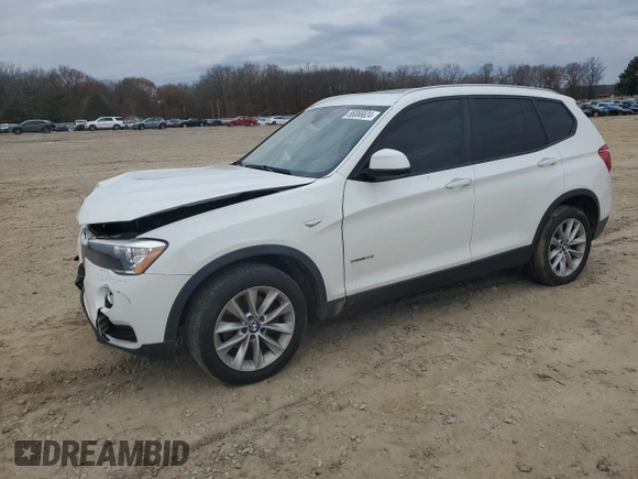 2016 BMW X3 sDrive28i with VIN 5UXWZ7C5XG0R31677, listed as a Copart auction lot 86066624 with 82,811 mi miles and Salvage Title. Bid and sale history available at DreamBid. Image 1.