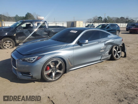 2018 Infiniti Q60 RED SPORT 400 with VIN JN1FV7EL5JM630519, listed as a Copart auction lot 48720335 with 100,459 mi miles and Non Repairable. Bid and sale history available at carsss.com. Image 1.