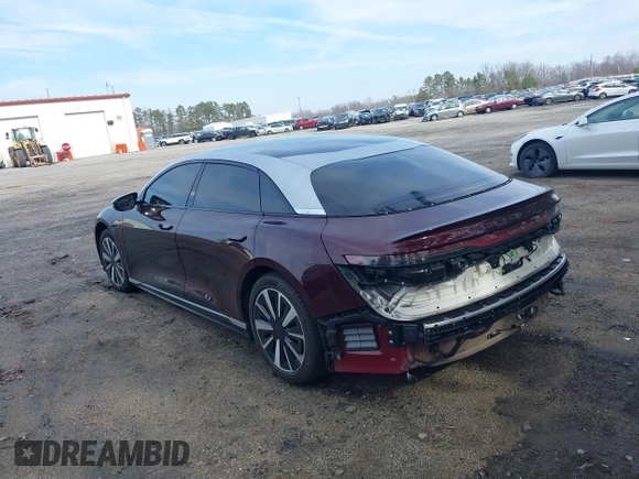 2022 Lucid Air Grand Touring with VIN 50EA1GBA8NA004892, listed as a IAAI auction lot 41553074 with 36,111 mi miles. Bid and sale history available at carsss.com. Image 3.