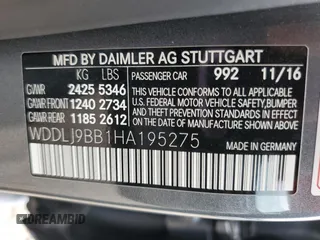 2017 Mercedes-Benz CLS 550 with VIN WDDLJ9BB1HA195275, listed as a Copart auction lot 51124473 with 44,333 mi miles and . Bid and sale history available at DreamBid. Image 12.