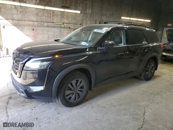 2023 Nissan Pathfinder SV with VIN 5N1DR3BD2PC269694, listed as a Copart auction lot 48601605 with 33,232 mi miles and Salvage Title. Bid and sale history available at carsss.com. Image 1.