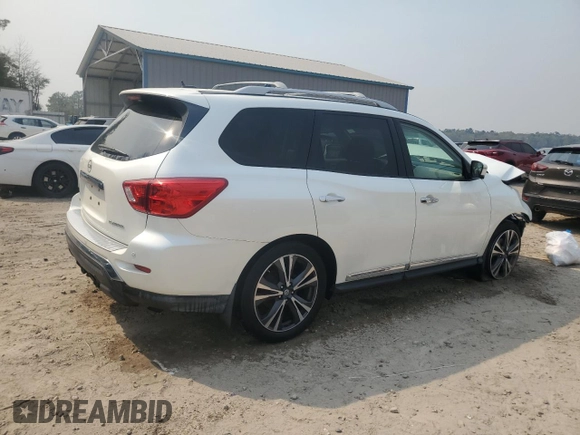 2018 Nissan Pathfinder Platinum z VIN 5N1DR2MN0JC647728, wystawiony jako Copart lot #49918025 z przebiegiem 94 946 mil mil oraz Szkoda całkowita • Salvage title. Historia ofert i sprzedaży dostępna na DreamBid. Obrazek 3.