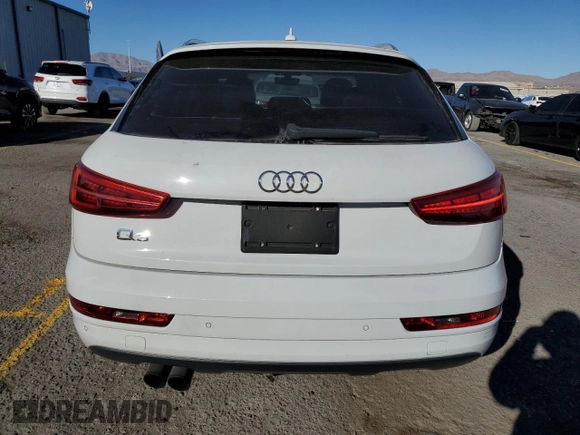 2017 Audi Q3 Premium Plus with VIN WA1HCCFS8HR011026, listed as a Copart auction lot 88106125 with 86,257 mi miles and Salvage title. Bid and sale history available at DreamBid. Image 6.