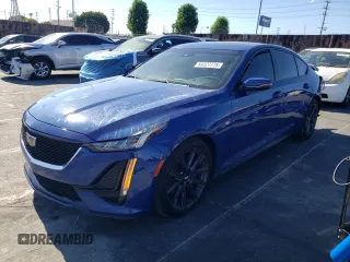 2021 Cadillac CT5 Sport with VIN 1G6DP5RK6M0115743, listed as a Copart auction lot 64327775 with 74,963 mi miles and Salvage title. Bid and sale history available at DreamBid. Image 1.