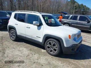 2015 Jeep Renegade Limited with VIN ZACCJADT8FPC06268, listed as a IAAI auction lot 41632143 with 166,659 mi miles and . Bid and sale history available at DreamBid. Image 1.