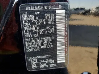 2011 Infiniti QX56 8-passenger with VIN JN8AZ2NC8B9303121, listed as a Copart auction lot 79643554 with 187,950 mi miles and Salvage Title. Bid and sale history available at carsss.com. Image 13.