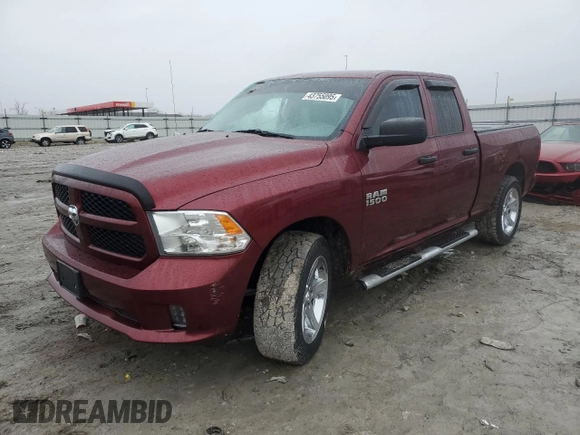 2017 Ram 1500 Express with VIN 1C6RR7FT8HS708933, listed as a Copart auction lot 43755095 with 109,702 mi miles and Salvage Title. Bid and sale history available at carsss.com. Image 1.