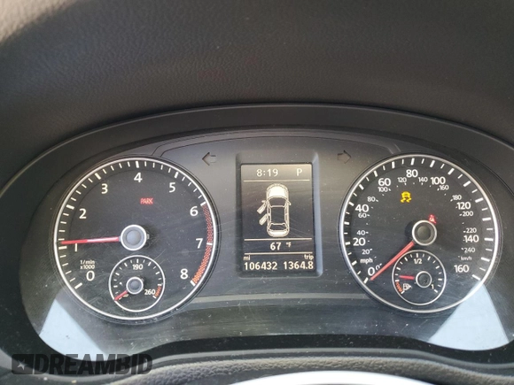 2014 Volkswagen Passat SE with VIN 1VWBT7A34EC107881, listed as a Copart auction lot 65431345 with 106,432 mi miles and Salvage title. Bid and sale history available at DreamBid. Image 9.
