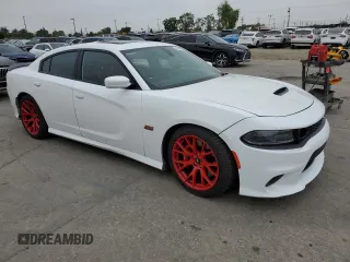 2019 Dodge Charger Scat Pack with VIN 2C3CDXGJXKH520282, listed as a Copart auction lot 57492795 with 46,261 mi miles and Salvage Title. Bid and sale history available at DreamBid. Image 4.