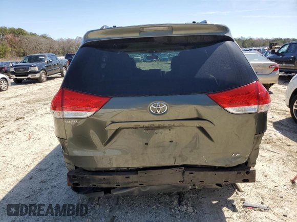 2012 Toyota Sienna LE AAS with VIN 5TDKK3DC0CS274812, listed as a Copart auction lot 49767715 with 124,699 mi miles and Salvage Title. Bid and sale history available at carsss.com. Image 6.