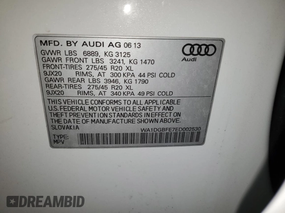 2014 Audi Q7 3.0T S line Prestige with VIN WA1DGBFE7ED002530, listed as a Copart auction lot 44440325 with 135,599 mi miles and Clean Title. Bid and sale history available at carsss.com. Image 12.