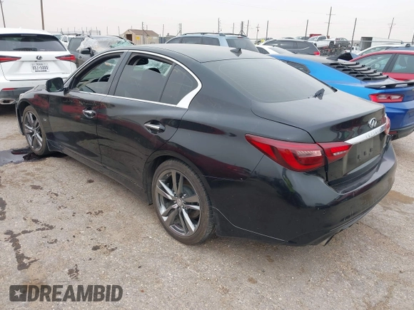 2019 Infiniti Q50 Signature Edition with VIN JN1EV7AP6KM540706, listed as a IAAI auction lot 41733726 with 45,847 mi miles and . Bid and sale history available at DreamBid. Image 3.