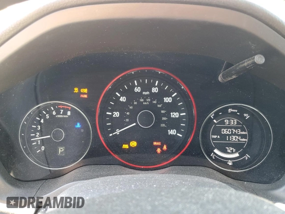 2016 Honda HR-V LX with VIN 3CZRU6H34GM722537, listed as a Copart auction lot 54410055 with 60,743 mi miles and Salvage Title. Bid and sale history available at carsss.com. Image 9.