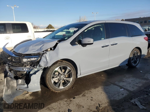 2024 Honda Odyssey Elite with VIN 5FNRL6H9XRB029489, listed as a Copart auction lot 44052575 with 4,761 mi miles and Salvage Title. Bid and sale history available at carsss.com. Image 1.