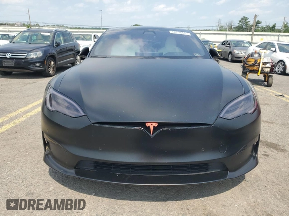 2022 Tesla Model S Plaid with VIN 5YJSA1E66NF460913, listed as a Copart auction lot 60534665 with 47,595 mi miles and Salvage title. Bid and sale history available at DreamBid. Image 5.