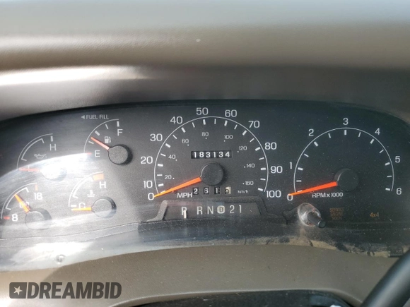 2001 Ford Super Duty F-250 XL with VIN 1FTNX21S51EA42259, listed as a Copart auction lot 52824435 with 183,134 mi miles and Salvage Title. Bid and sale history available at carsss.com. Image 9.