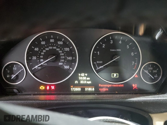 2014 BMW 3 Series 328i xDrive with VIN WBA3G7C50EKN37954, listed as a Copart auction lot 87295994 with 172,600 mi miles and Salvage Title. Bid and sale history available at carsss.com. Image 9.