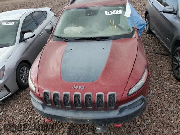 2014 Jeep Cherokee Trailhawk z VIN 1C4PJMBS3EW273505, wystawiony jako Copart lot #53921475 z przebiegiem 164 231 mil mil oraz Szkoda całkowita • Salvage title. Historia ofert i sprzedaży dostępna na DreamBid. Obrazek 5.