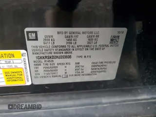 2017 GMC Acadia Limited z VIN 1GKKRSKD2HJ203606, wystawiony jako Copart lot #55163095 z przebiegiem 95 951 mil mil oraz Szkoda całkowita • Salvage title. Historia ofert i sprzedaży dostępna na DreamBid. Obrazek 13.