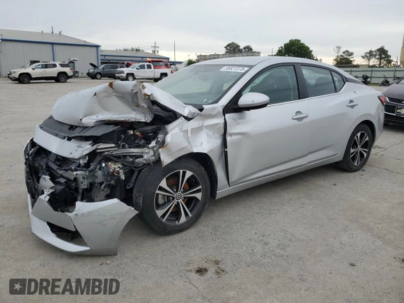 2022 Nissan Sentra SV with VIN 3N1AB8CV9NY290274, listed as a Copart auction lot 55827375 with 53,060 mi miles and Salvage Title. Bid and sale history available at DreamBid. Image 1.