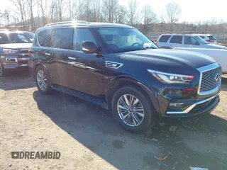 2020 Infiniti QX80 LUXE with VIN JN8AZ2NE4L9254440, listed as a IAAI auction lot 41445636 with 95,109 mi miles. Bid and sale history available at carsss.com. Image 1.