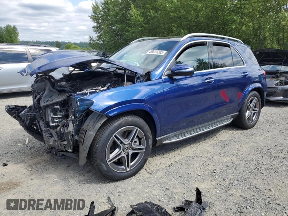 2021 Mercedes-Benz GLE 450 with VIN 4JGFB5KB1MA358171, listed as a Copart auction lot 59819205 with Not provided miles and Salvage title. Bid and sale history available at DreamBid. Image 1.