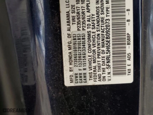 2014 Honda Odyssey EX-L with VIN 5FNRL5H65EB092073, listed as a Copart auction lot 48957895 with 0 mi miles and Non Repairable. Bid and sale history available at carsss.com. Image 14.