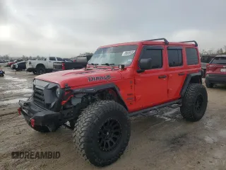 2018 Jeep Wrangler Unlimited Rubicon с VIN 1C4HJXFN3JW148119, выставлен на аукционе Copart как лот 85839454 с пробегом Не указан миль и Списание • Salvage title. История ставок и продаж доступна на DreamBid. Изображение 1.