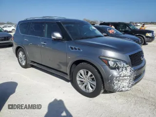 2015 Infiniti QX80 with VIN JN8AZ2NF9F9572311, listed as a Copart auction lot 77469224 with 0 mi miles and Salvage Title. Bid and sale history available at carsss.com. Image 4.