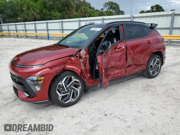 2024 Hyundai Kona N Line with VIN KM8HA3A36RU041051, listed as a Copart auction lot 59890474 with 2,910 mi miles and Salvage Title. Bid and sale history available at carsss.com. Image 1.
