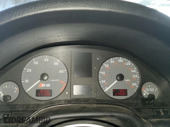 2002 Audi S8 with VIN WAUGU44D32N003467, listed as a Copart auction lot 46717295 with 270,687 mi miles and Clean Title. Bid and sale history available at DreamBid. Image 9.