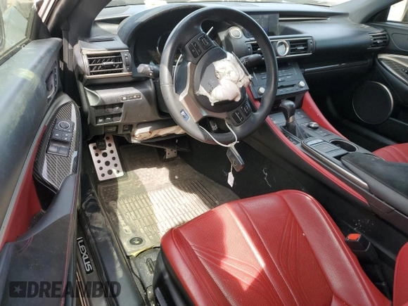 2015 Lexus RC F with VIN JTHHP5BCXF5001296, listed as a Copart auction lot 56637605 with Not provided miles and Salvage title. Bid and sale history available at DreamBid. Image 8.