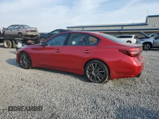 2021 Infiniti Q50 Red Sport 400 with VIN JN1FV7DP8MM850097, listed as a Copart auction lot 48663665 with 82,788 mi miles and Salvage Title. Bid and sale history available at DreamBid. Image 2.