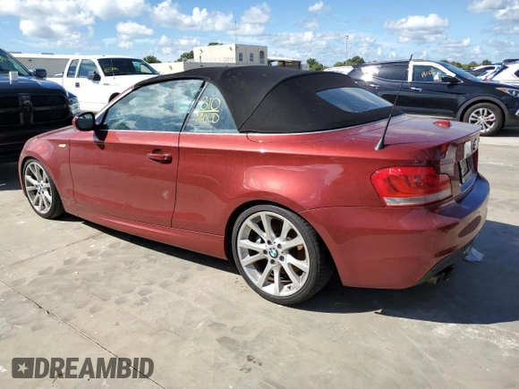 2013 BMW 1 Series 135i with VIN WBAUN7C54DVM27206, listed as a Copart auction lot 74797944 with 0 mi miles and Salvage Title. Bid and sale history available at carsss.com. Image 2.