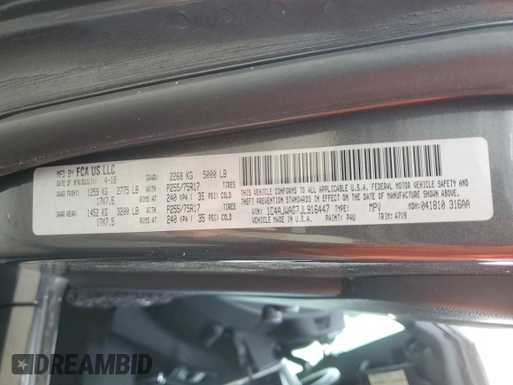 2018 Jeep Wrangler Sport S with VIN 1C4AJWAG7JL916447, listed as a Copart auction lot 55484475 with 55,136 mi miles and Salvage title. Bid and sale history available at DreamBid. Image 12.