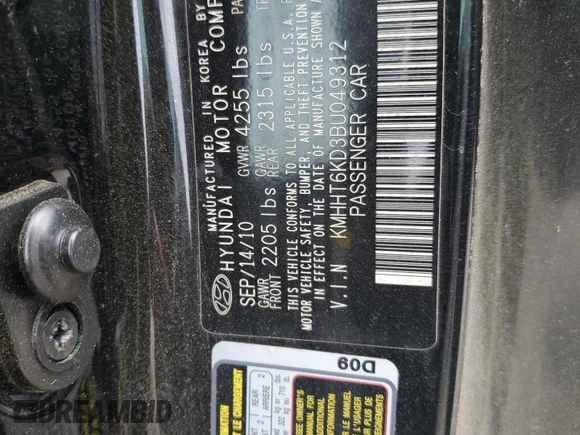 2011 Hyundai Genesis Coupe с VIN KMHHT6KD3BU049312, выставлен на аукционе Copart как лот 50489335 с пробегом 150 807 миль миль и Списание • Salvage title. История ставок и продаж доступна на DreamBid. Изображение 12.