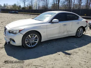 2019 Infiniti Q50 Luxe with VIN JN1EV7AR3KM558601, listed as a Copart auction lot 50578265 with 41,249 mi miles and Salvage title. Bid and sale history available at DreamBid. Image 1.