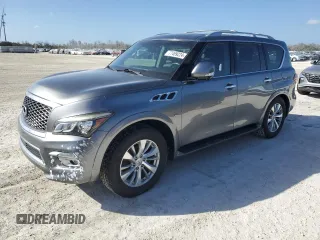 2015 Infiniti QX80 with VIN JN8AZ2NF9F9572311, listed as a Copart auction lot 77469224 with 0 mi miles and Salvage Title. Bid and sale history available at carsss.com. Image 1.
