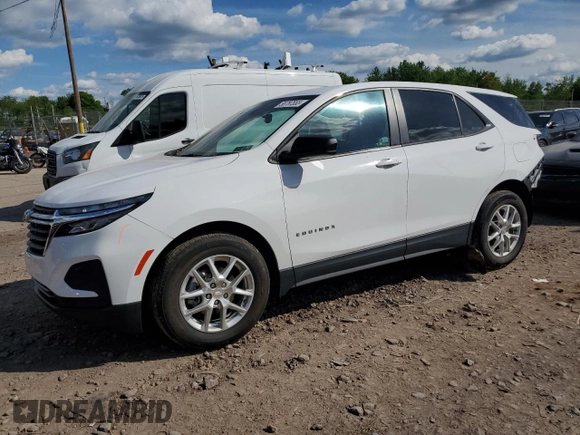 2023 Chevrolet Equinox LS z VIN 3GNAXHEG2PL173799, wystawiony jako Copart lot #55787555 z przebiegiem 12 470 mil mil oraz Szkoda całkowita • Salvage title. Historia ofert i sprzedaży dostępna na DreamBid. Obrazek 1.