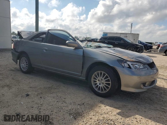 2005 Honda Civic Cpe EX with VIN 1HGEM22955L013500, listed as a Copart auction lot 73662134 with 214,157 mi miles and Salvage Title. Bid and sale history available at carsss.com. Image 4.