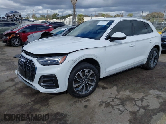 2021 Audi Q5 Premium Plus with VIN WA1BAAFY4M2005294, listed as a IAAI auction lot 41740675 with 34,166 mi miles. Bid and sale history available at carsss.com. Image 18.