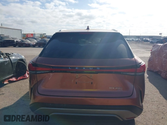 2023 Lexus RX 350 with VIN 2T2BAMCA8PC024544, listed as a IAAI auction lot 39040746 with 11,665 mi miles and . Bid and sale history available at DreamBid. Image 16.