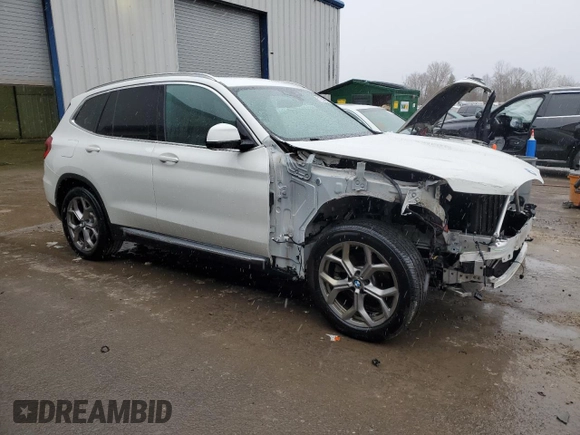 2020 BMW X3 xDrive30i with VIN 5UXTY5C02LLT32702, listed as a Copart auction lot 51238085 with 56,033 mi miles and Salvage Title. Bid and sale history available at DreamBid. Image 4.