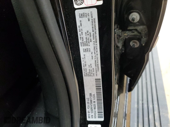 2022 Ram 1500 Limited with VIN 1C6SRFHT6NN171384, listed as a Copart auction lot 51975235 with 34,181 mi miles and Salvage title. Bid and sale history available at DreamBid. Image 12.